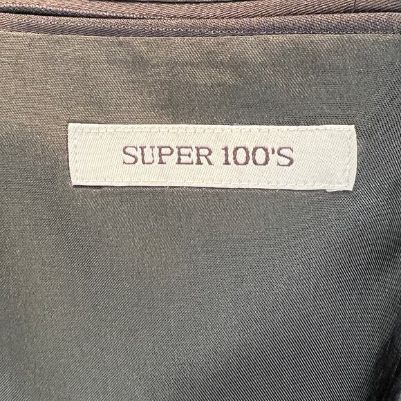Pronto-Uomo 100% Wool Super 100's Suit Pants Mens Size 40 S Gray Pinstripe - Picture 13 of 15